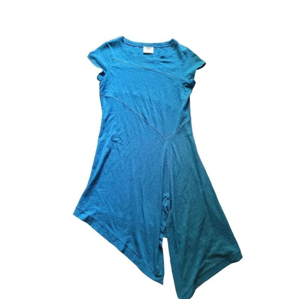 Anthropologie Holding Horses Dress Women's Small Teal Midi Asymmetrical